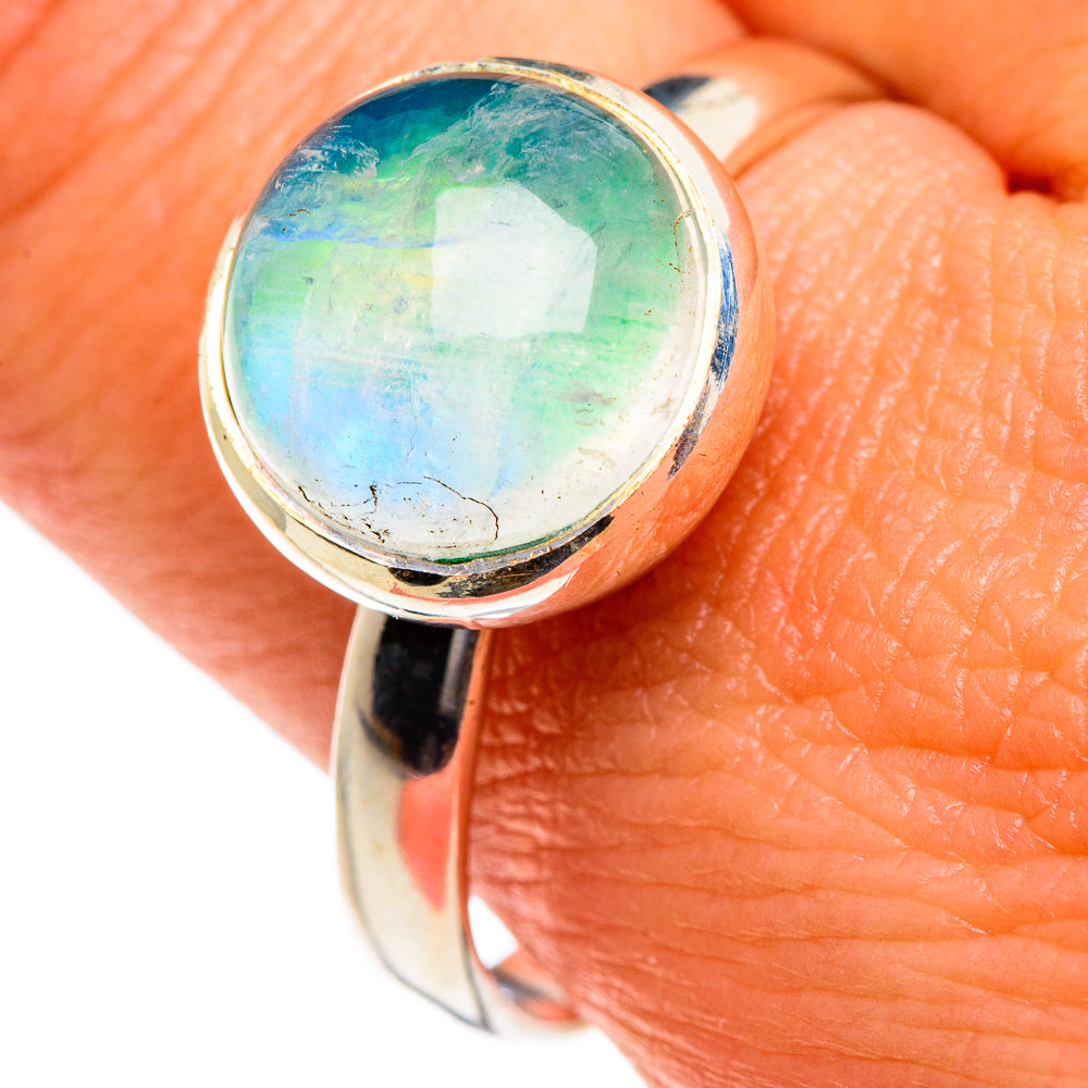Green Moonstone Rings handcrafted by Ana Silver Co - RING84706