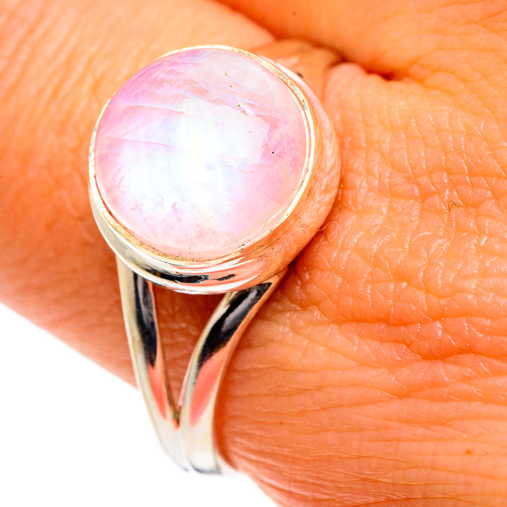 Pink Moonstone Rings handcrafted by Ana Silver Co - RING84717