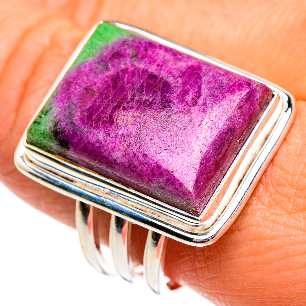 Ruby Zoisite Rings handcrafted by Ana Silver Co - RING84740