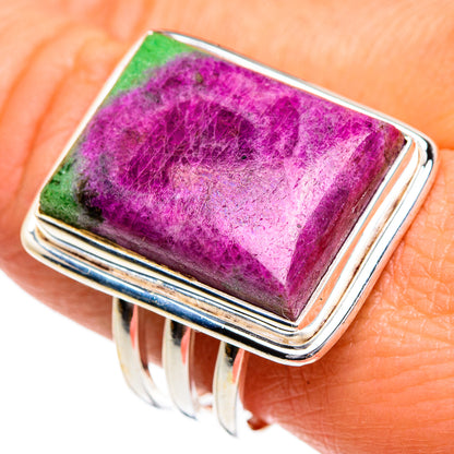 Ruby Zoisite Rings handcrafted by Ana Silver Co - RING84740