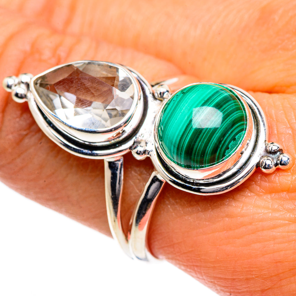 Malachite, Green Amethyst Rings handcrafted by Ana Silver Co - RING84756