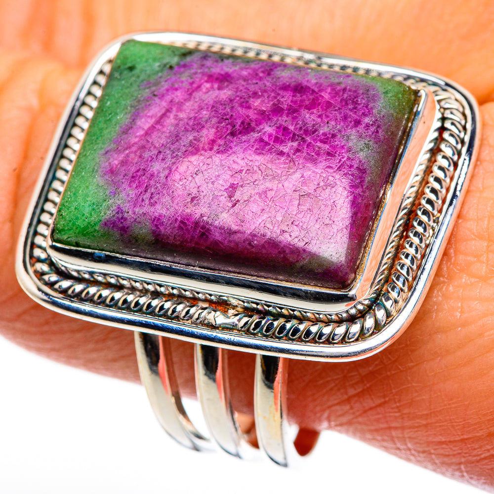 Ruby Zoisite Rings handcrafted by Ana Silver Co - RING84765