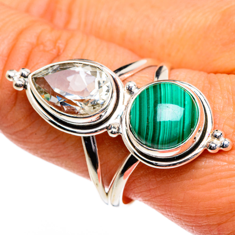 Malachite, Green Amethyst Rings handcrafted by Ana Silver Co - RING84773