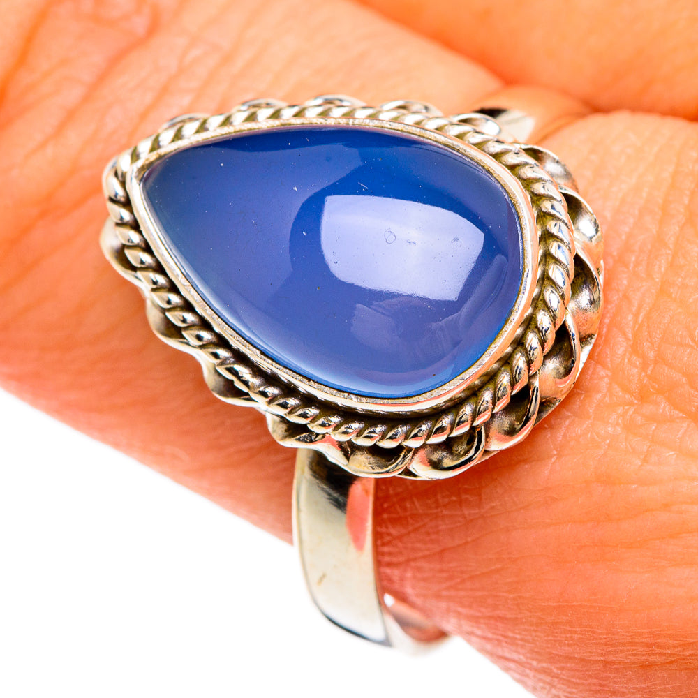 Aqua Chalcedony Rings handcrafted by Ana Silver Co - RING84780