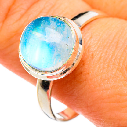 Rainbow Moonstone Rings handcrafted by Ana Silver Co - RING84789