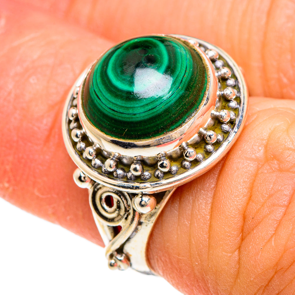Malachite Rings handcrafted by Ana Silver Co - RING84791