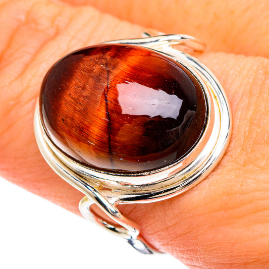 Red Tiger Eye Rings handcrafted by Ana Silver Co - RING84794