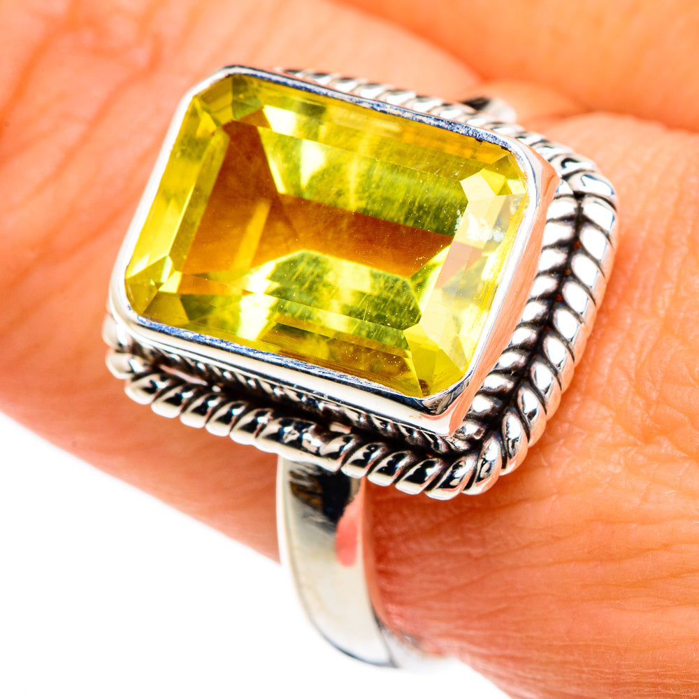 Lemon Quartz Rings handcrafted by Ana Silver Co - RING84829