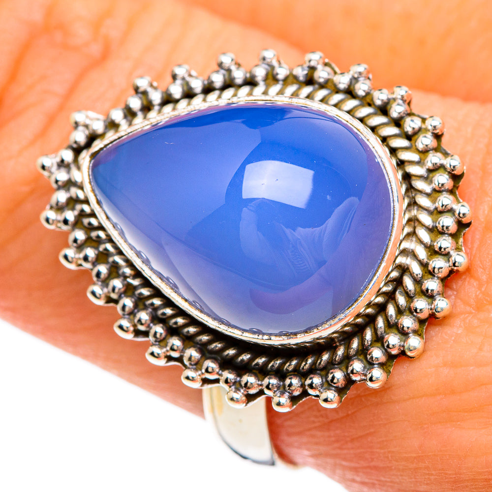 Aqua Chalcedony Rings handcrafted by Ana Silver Co - RING84835