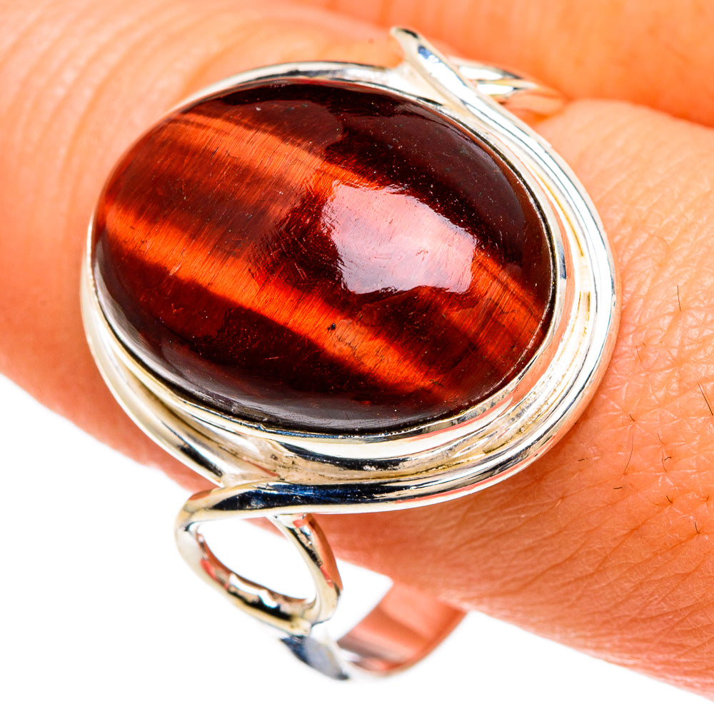 Red Tiger Eye Rings handcrafted by Ana Silver Co - RING84848