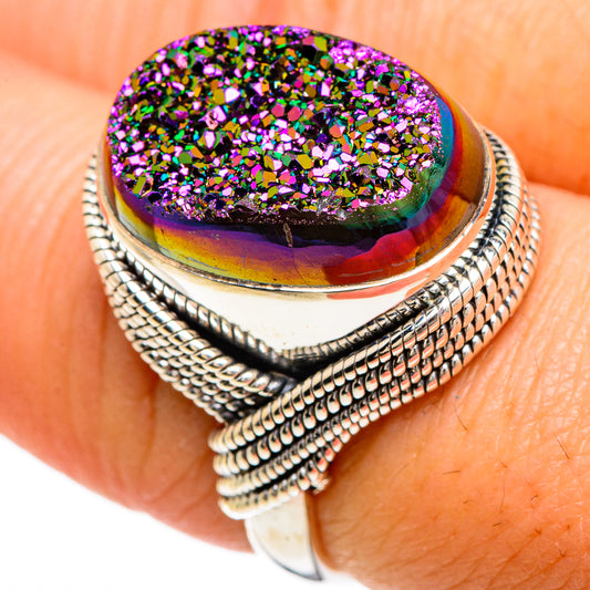 Titanium Druzy Rings handcrafted by Ana Silver Co - RING84869