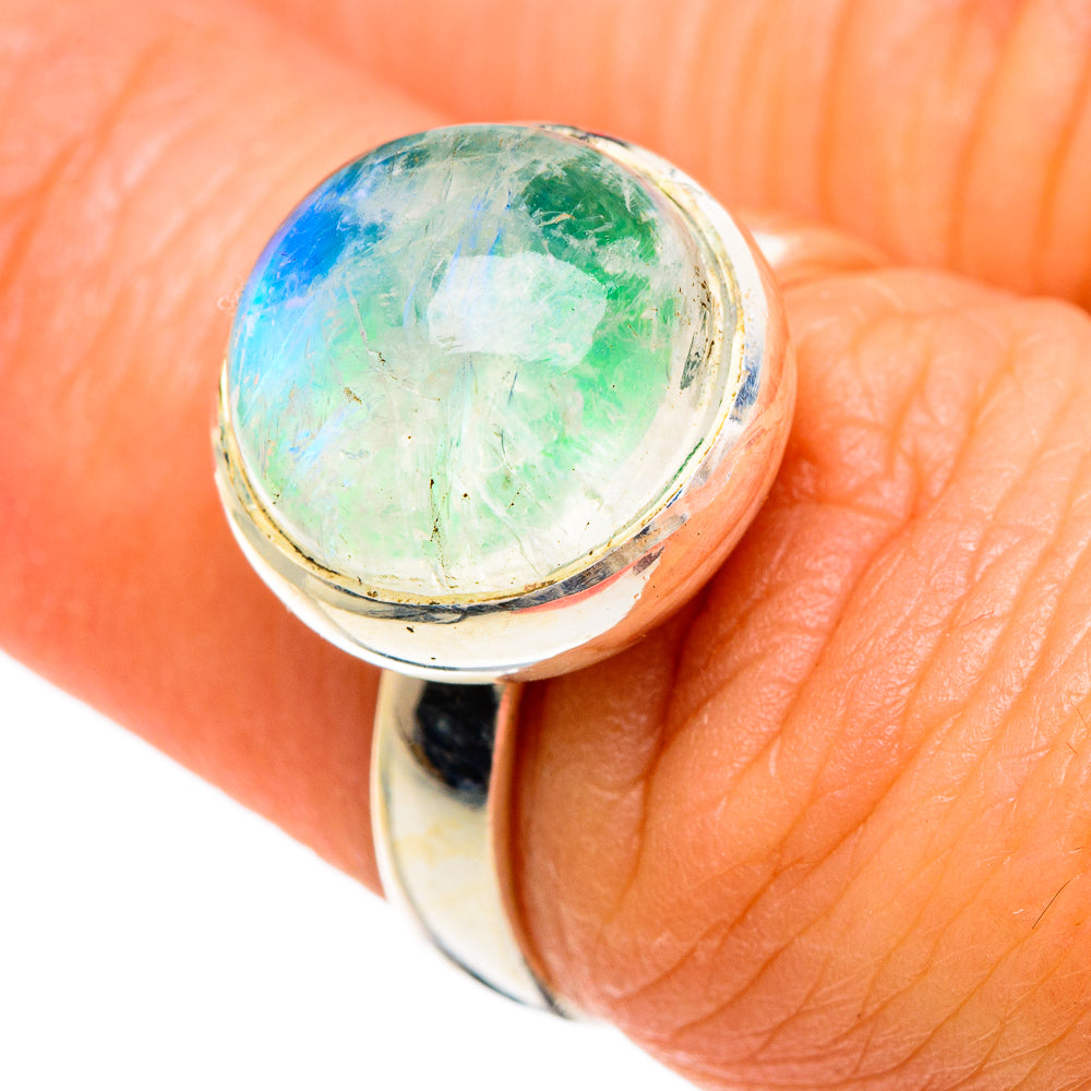 Rainbow Moonstone Rings handcrafted by Ana Silver Co - RING84938
