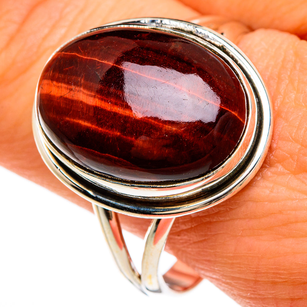 Red Tiger Eye Rings handcrafted by Ana Silver Co - RING84942