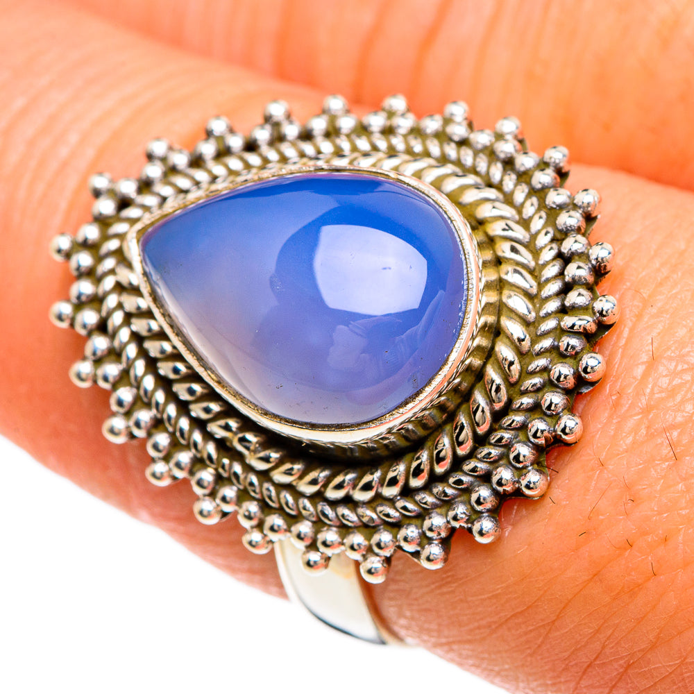 Aqua Chalcedony Rings handcrafted by Ana Silver Co - RING84978