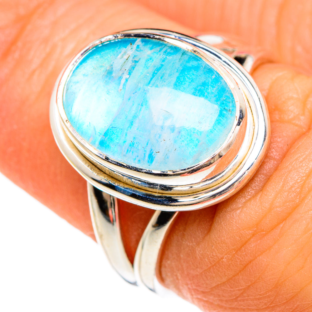 Rainbow Moonstone Rings handcrafted by Ana Silver Co - RING84980