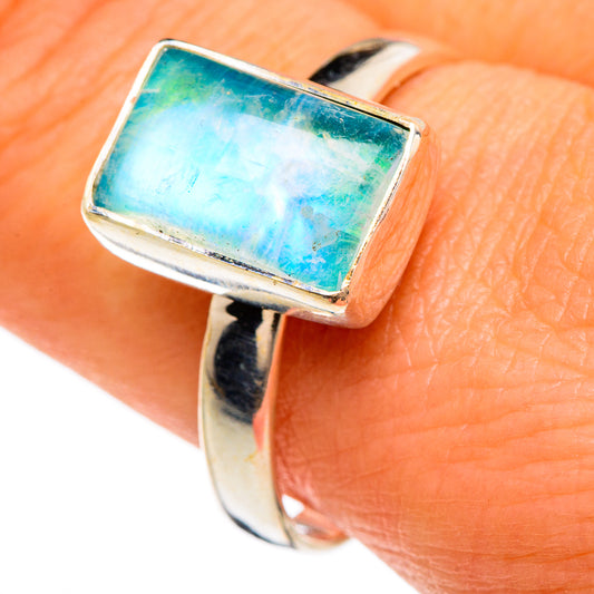 Green Moonstone Rings handcrafted by Ana Silver Co - RING84981