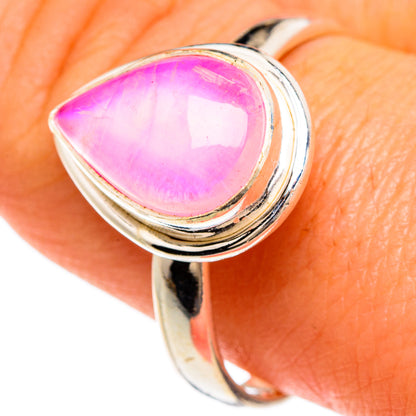 Pink Moonstone Rings handcrafted by Ana Silver Co - RING84993
