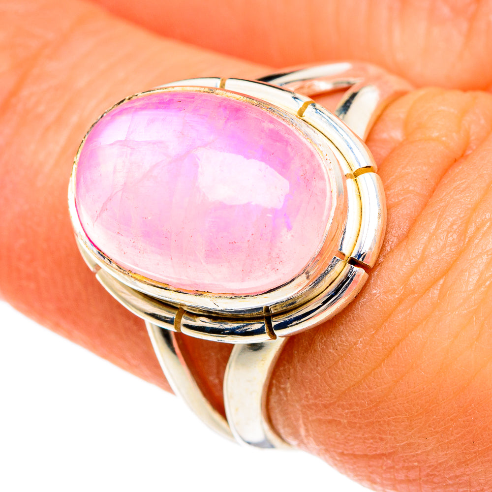 Pink Moonstone Rings handcrafted by Ana Silver Co - RING84995