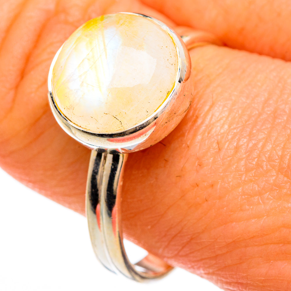 Yellow Moonstone Rings handcrafted by Ana Silver Co - RING85012