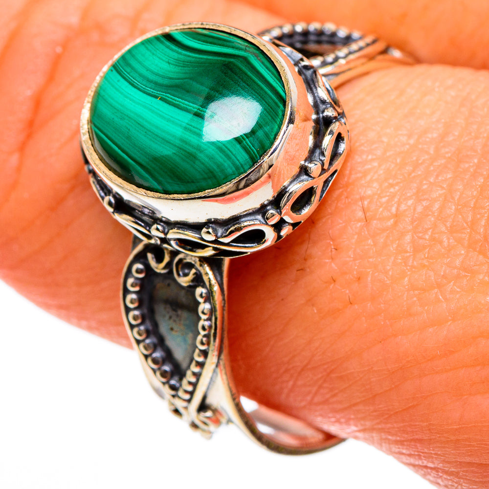 Malachite Rings handcrafted by Ana Silver Co - RING85025