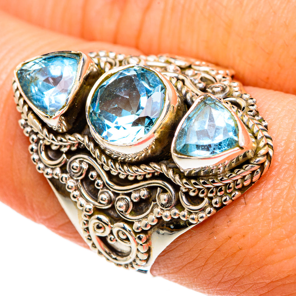 Blue Topaz Rings handcrafted by Ana Silver Co - RING85047