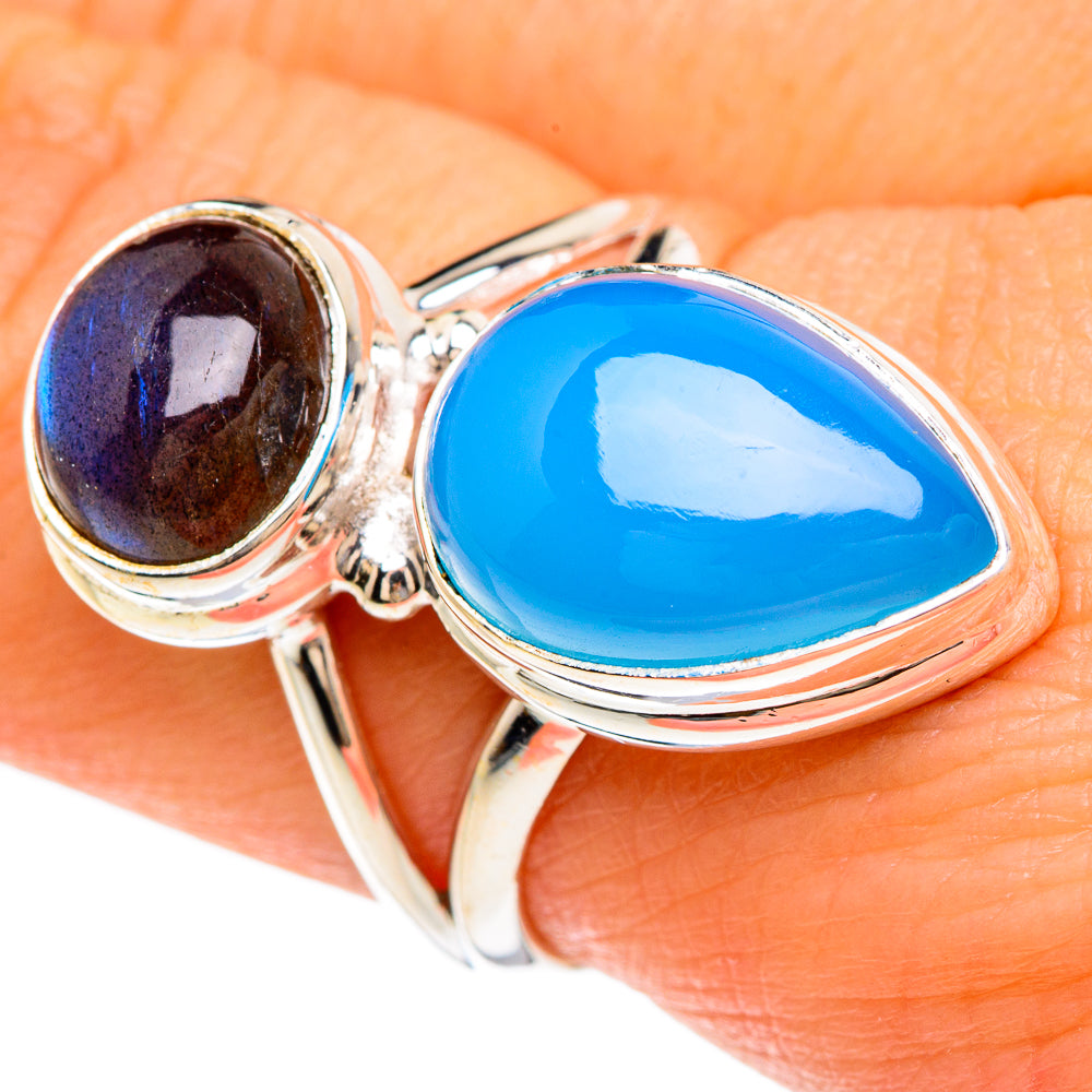 Chalcedony, Labradorite Rings handcrafted by Ana Silver Co - RING85050
