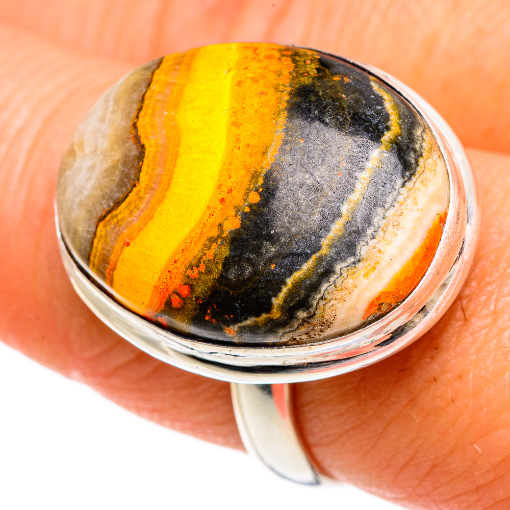 Bumble Bee Jasper Rings handcrafted by Ana Silver Co - RING85067