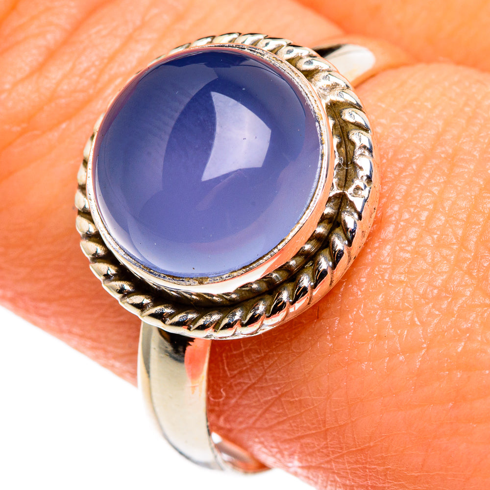 Aqua Chalcedony Rings handcrafted by Ana Silver Co - RING85094