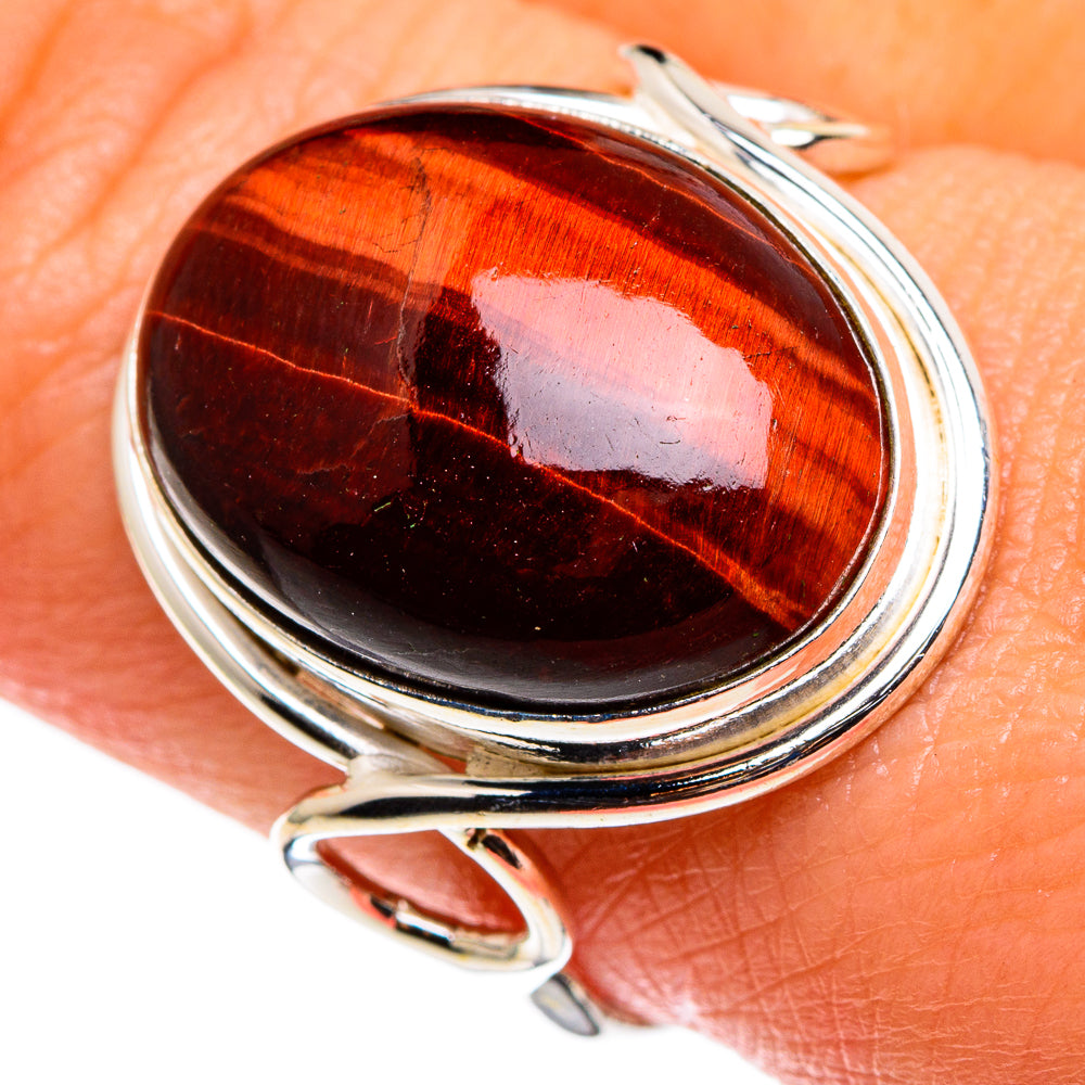 Red Tiger Eye Rings handcrafted by Ana Silver Co - RING85104