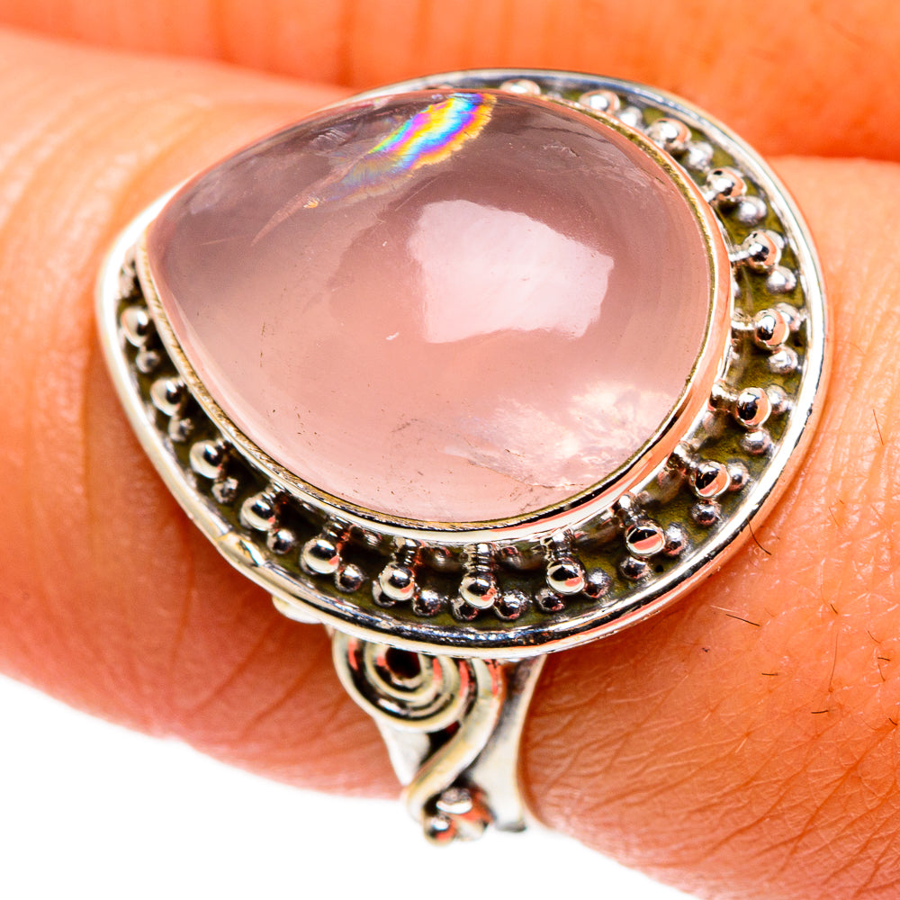 Rose Quartz Rings handcrafted by Ana Silver Co - RING85111