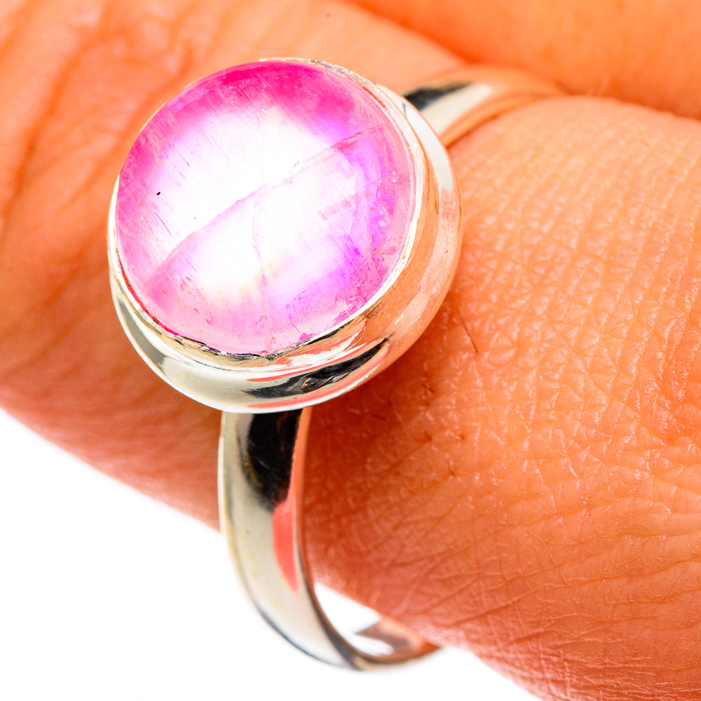 Pink Moonstone Rings handcrafted by Ana Silver Co - RING85112