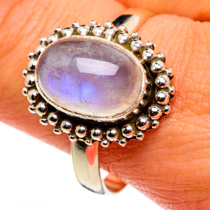 Rainbow Moonstone Rings handcrafted by Ana Silver Co - RING85129