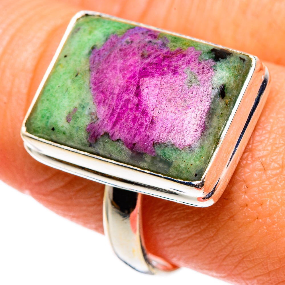 Ruby Zoisite Rings handcrafted by Ana Silver Co - RING85133