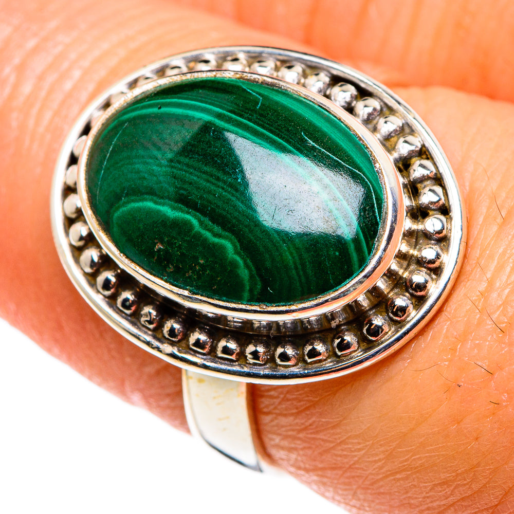 Malachite Rings handcrafted by Ana Silver Co - RING85148