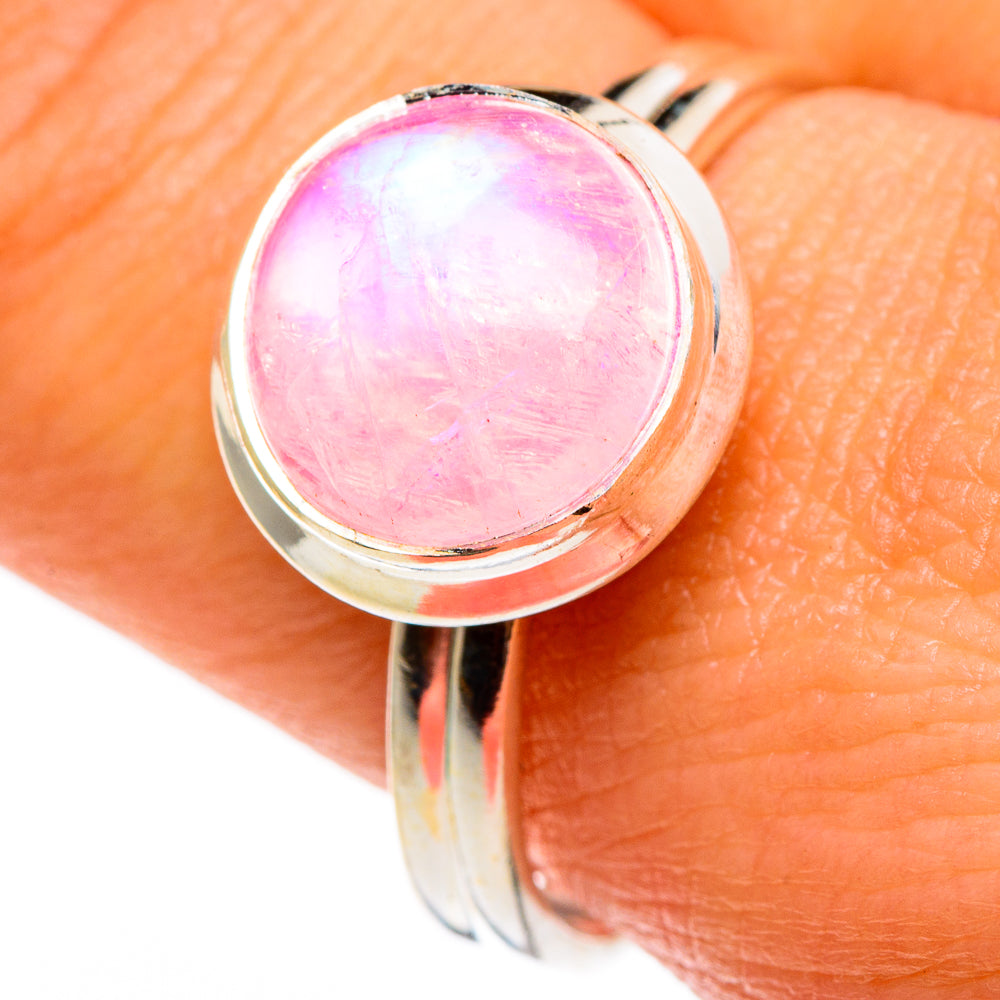 Pink Moonstone Rings handcrafted by Ana Silver Co - RING85161