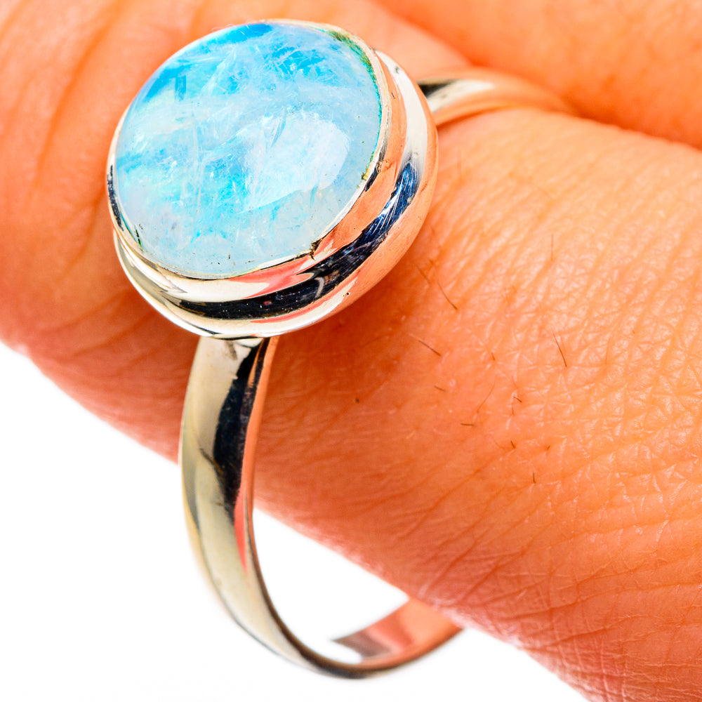 Rainbow Moonstone Rings handcrafted by Ana Silver Co - RING85196
