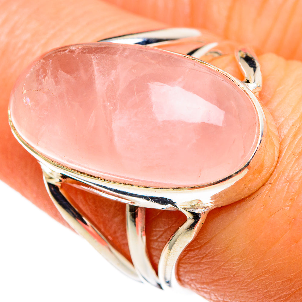Rose Quartz Rings handcrafted by Ana Silver Co - RING85207