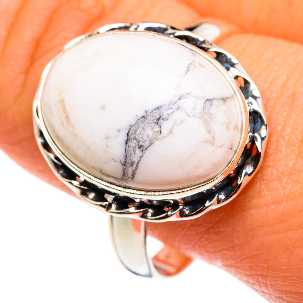 Howlite Rings handcrafted by Ana Silver Co - RING85218