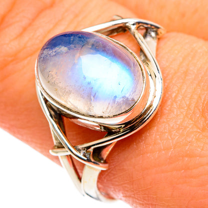 Rainbow Moonstone Rings handcrafted by Ana Silver Co - RING85220