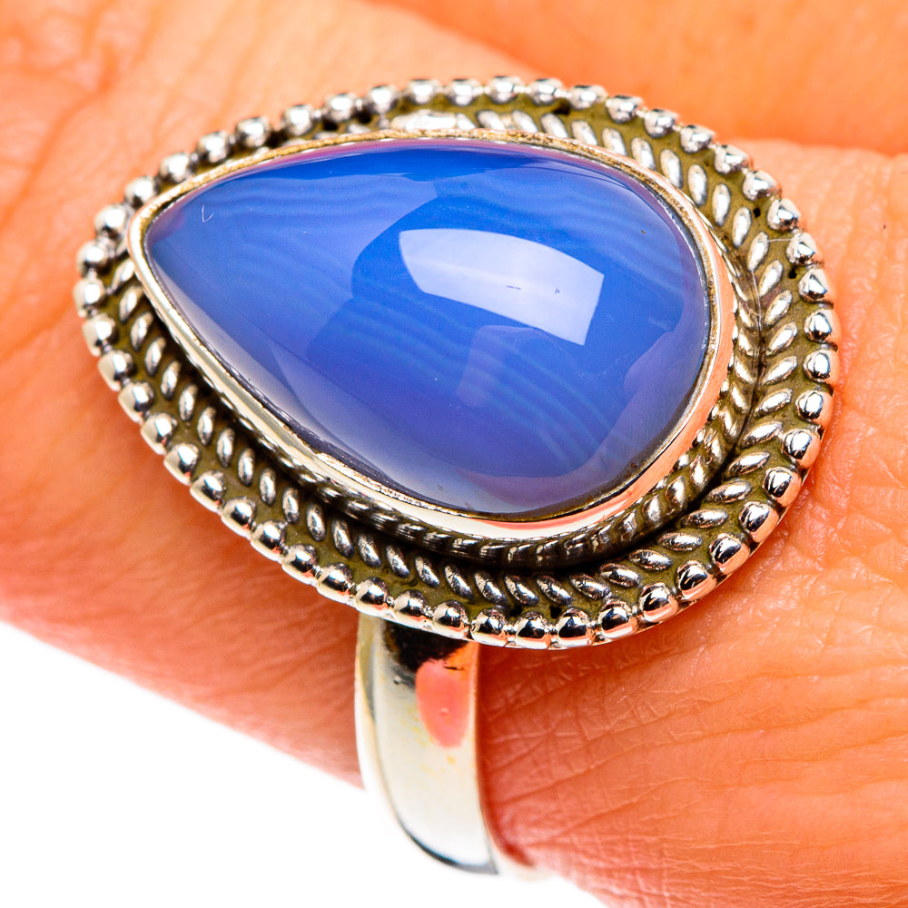 Aqua Chalcedony Rings handcrafted by Ana Silver Co - RING85232