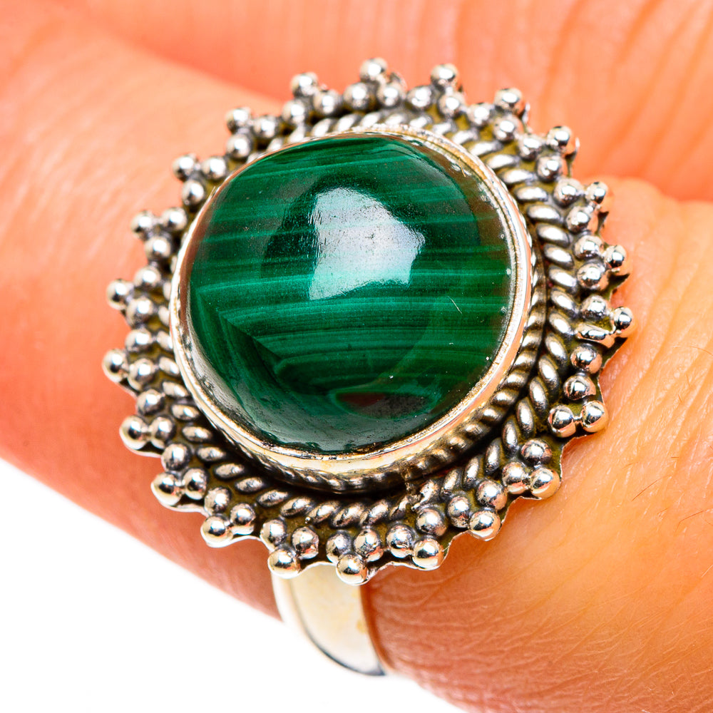 Malachite Rings handcrafted by Ana Silver Co - RING85239