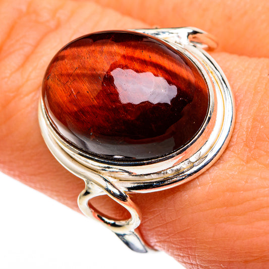Red Tiger Eye Rings handcrafted by Ana Silver Co - RING85244