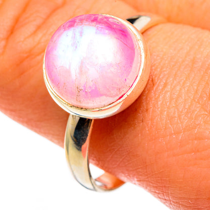 Pink Moonstone Rings handcrafted by Ana Silver Co - RING85252