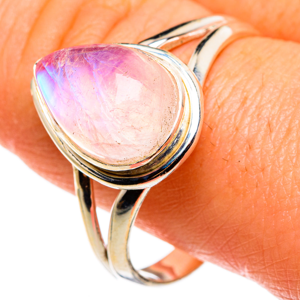 Pink Moonstone Rings handcrafted by Ana Silver Co - RING85253