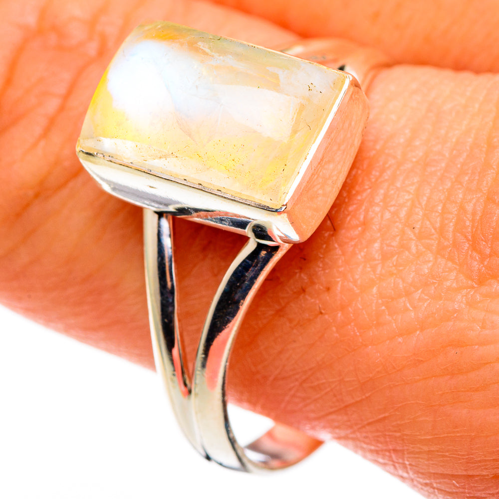 Yellow Moonstone Rings handcrafted by Ana Silver Co - RING85273