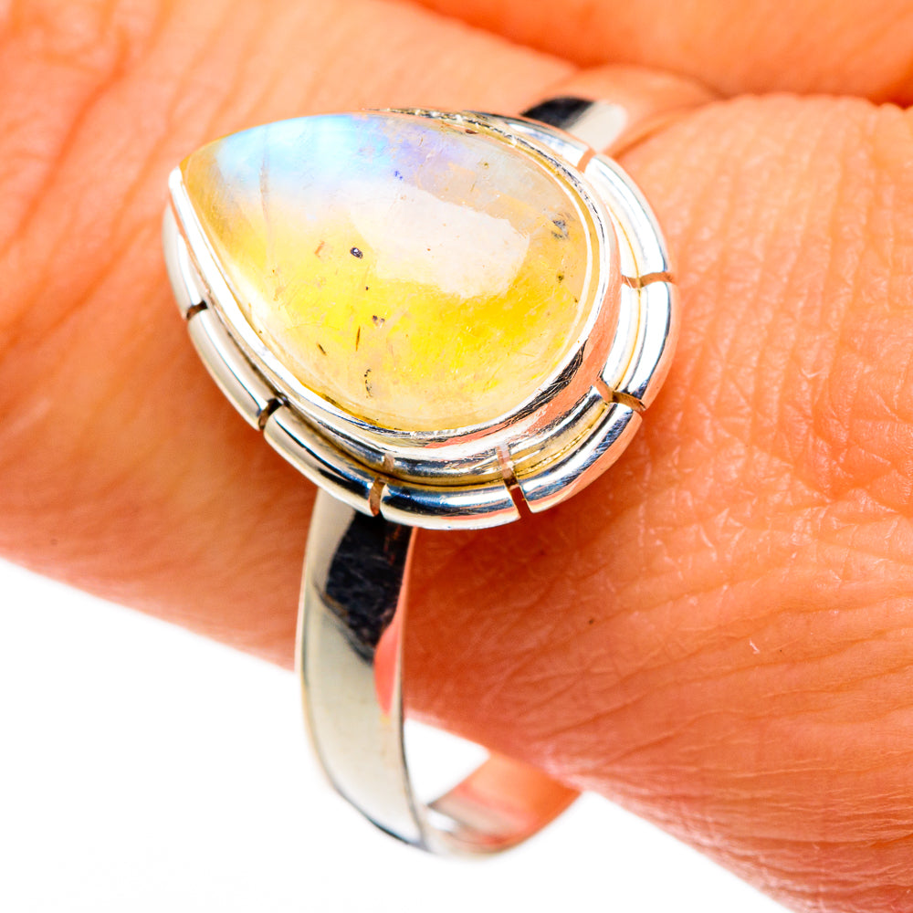 Yellow Moonstone Rings handcrafted by Ana Silver Co - RING85319