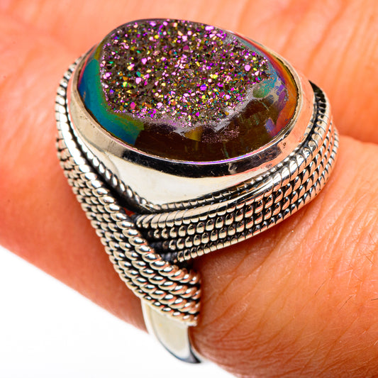 Titanium Druzy Rings handcrafted by Ana Silver Co - RING85352