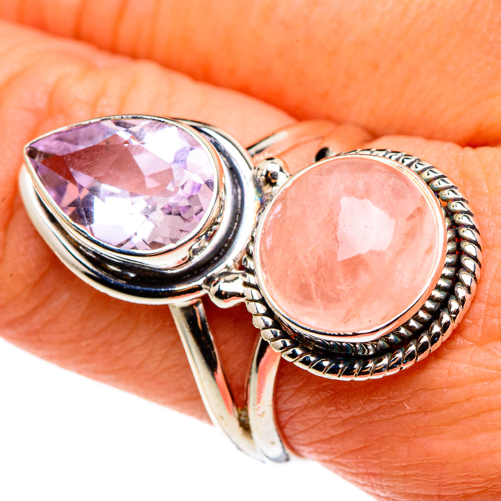 Rose Quartz Rings handcrafted by Ana Silver Co - RING85353