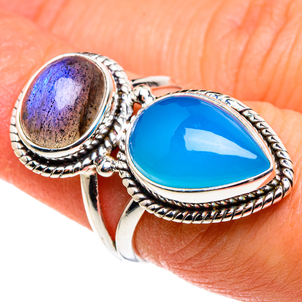 Aqua Chalcedony Rings handcrafted by Ana Silver Co - RING85362