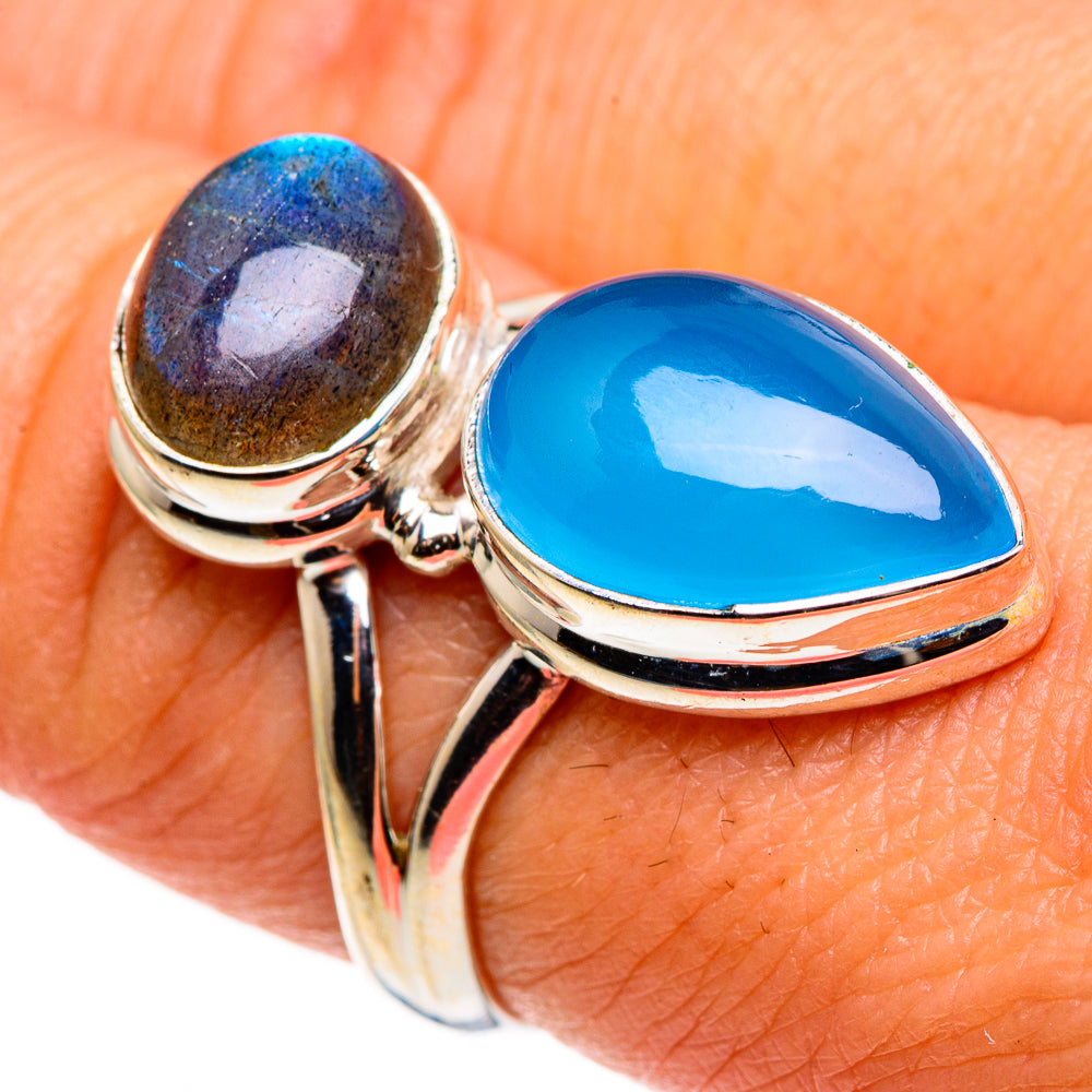 Aqua Chalcedony Rings handcrafted by Ana Silver Co - RING85365